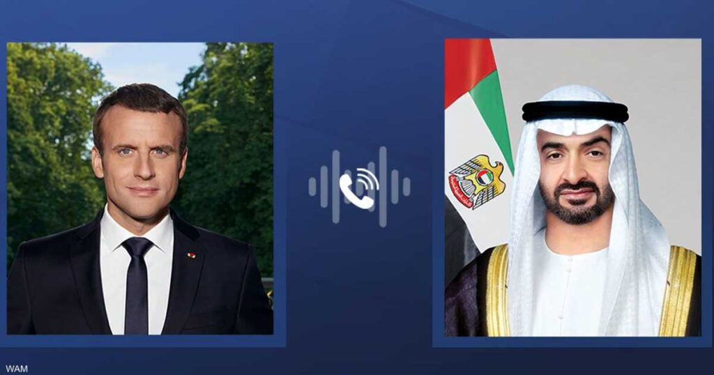 محمد بن زايد يبحث مع ماكرون التطورات الإقليمية