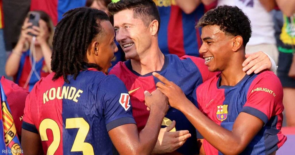 يامال وليفاندوفسكي يقودان برشلونة لعبور بلباو